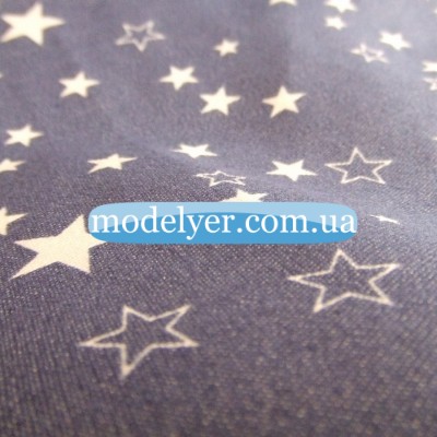 Ткань Джинс принт звезда